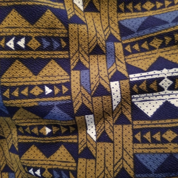 LuLaRoe Cassie. Olive/black/blue print skirt. S. - Picture 4 of 4